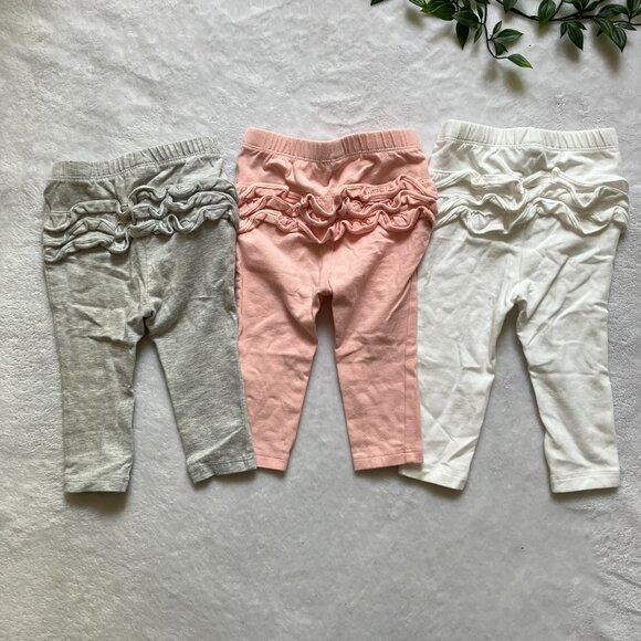 Old Navy Baby Girl Leggings Bundle 3-Pc | Ruffle Bum | Size 6-12M GUC - Picture 3 of 16
